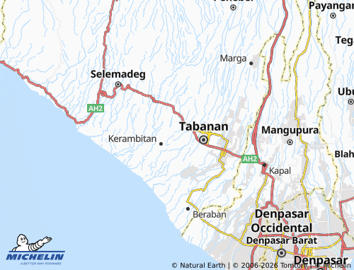 MICHELIN Kukuh map - ViaMichelin