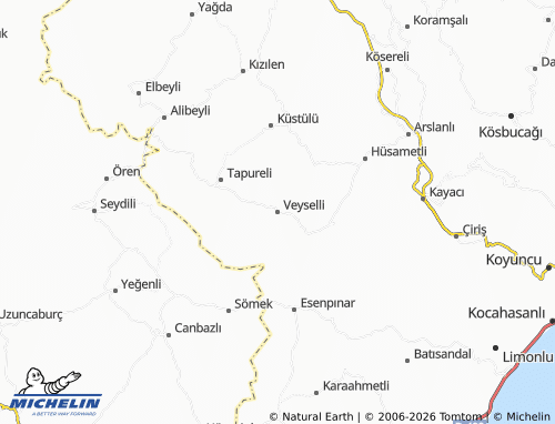 MICHELIN Veyselli map - ViaMichelin