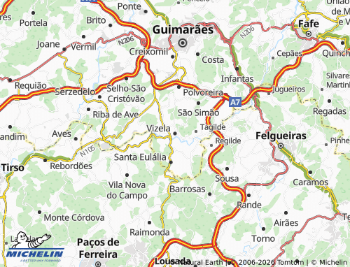 Mapa MICHELIN Vizela - ViaMichelin