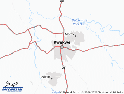 Carte MICHELIN Kwekwe - ViaMichelin
