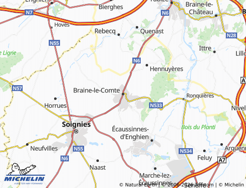 Mappa MICHELIN Braine-le-Comte - ViaMichelin