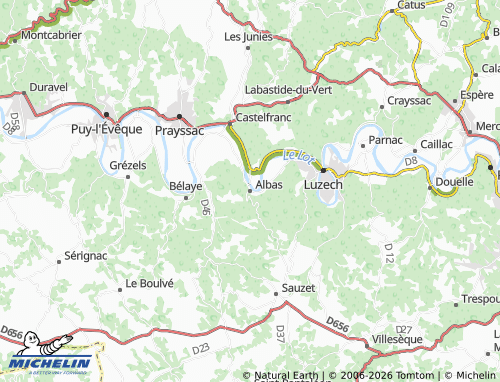 MICHELIN Albas map - ViaMichelin