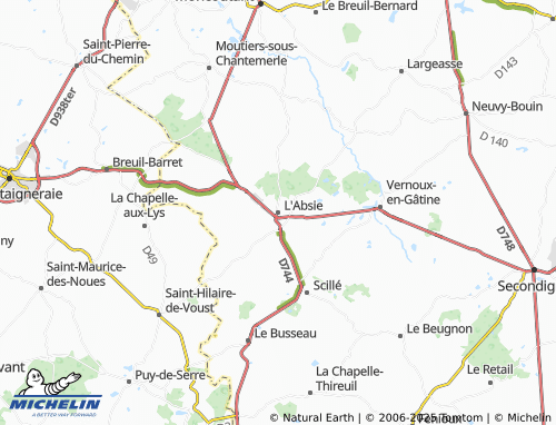 MICHELIN L'Absie map - ViaMichelin