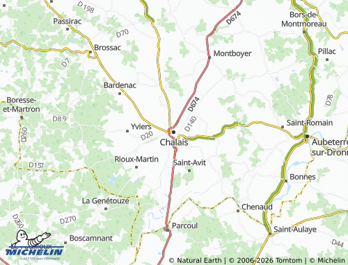 Mapa MICHELIN Chalais - ViaMichelin