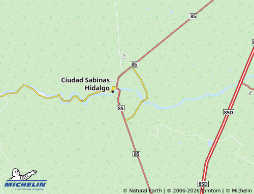MICHELIN-Landkarte Sabinas Hidalgo Centro - ViaMichelin