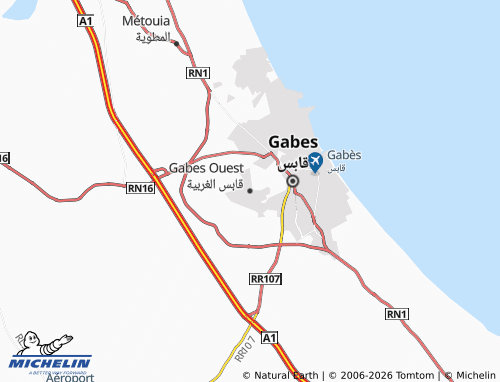 Carte MICHELIN Gabes Ouest - ViaMichelin