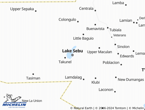 MICHELIN Lake Sebu map - ViaMichelin