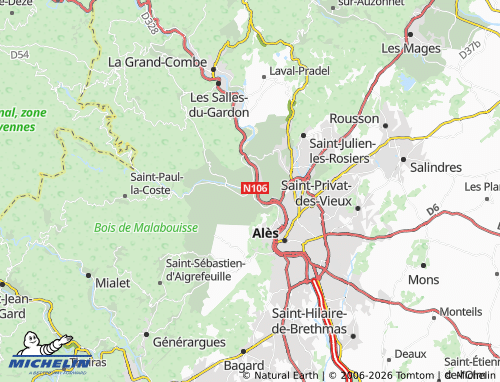 MICHELIN Cendras map - ViaMichelin