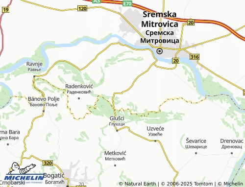MICHELIN Noćaj map - ViaMichelin