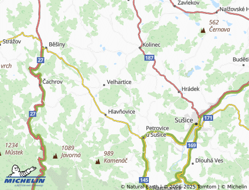 MICHELIN Horní Staňkov map - ViaMichelin