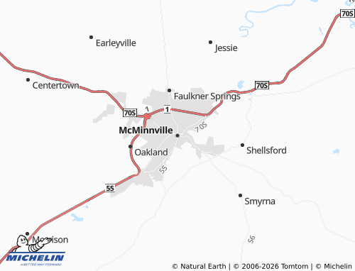 Mapa MICHELIN McMinnville - ViaMichelin