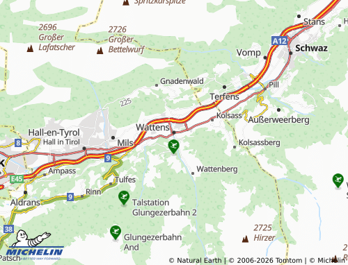 MICHELIN Wattens map - ViaMichelin