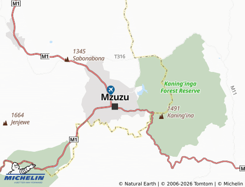 MICHELIN Upper Chasefu map - ViaMichelin