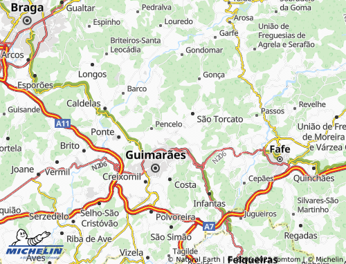 MICHELIN Selho-São Lourenço map - ViaMichelin