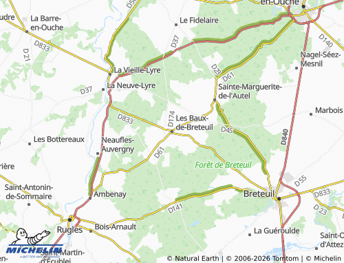 MICHELIN Les Baux-de-Breteuil map - ViaMichelin