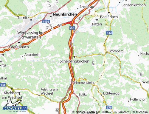 MICHELIN Scheiblingkirchen-Thernberg map - ViaMichelin