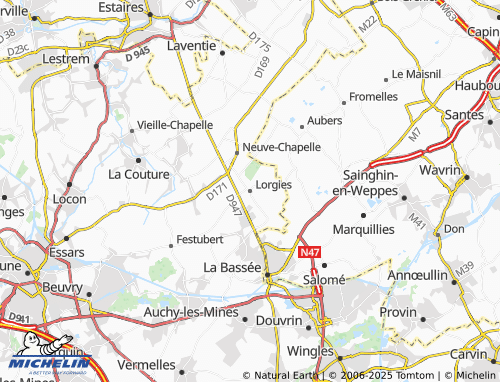 MICHELIN Lorgies map - ViaMichelin
