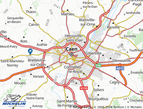 MICHELIN Caen map - ViaMichelin