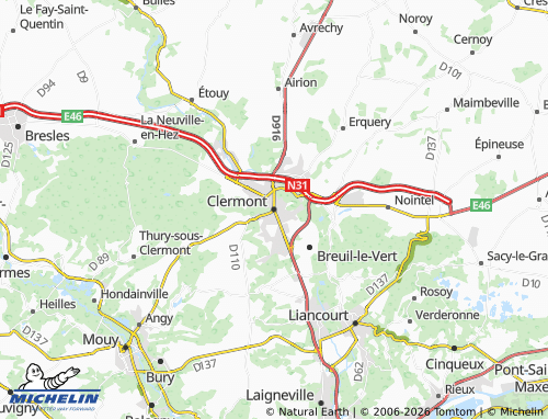 MICHELIN Clermont map - ViaMichelin