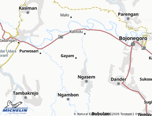MICHELIN-Landkarte Gayam - ViaMichelin