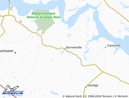 Kaart MICHELIN Burrowsville - ViaMichelin