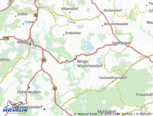 MICHELIN Berga/Elster map - ViaMichelin
