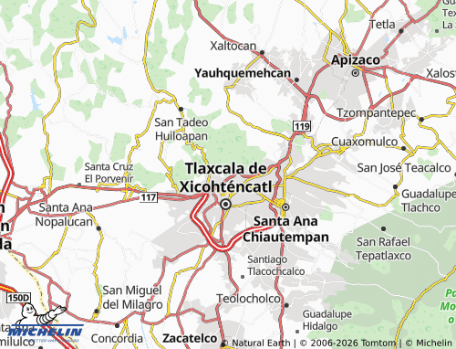 MICHELIN San Marcos Tepeticpac map - ViaMichelin