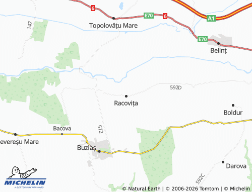 Mapa MICHELIN Racovița - ViaMichelin