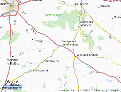 MICHELIN Saint-Julien-de-Vouvantes map - ViaMichelin