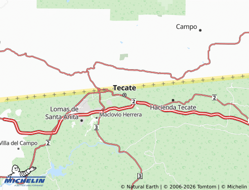 MICHELIN Tecate map - ViaMichelin