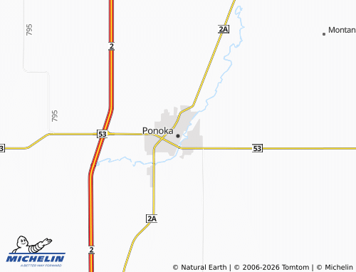 MICHELIN Ponoka map - ViaMichelin