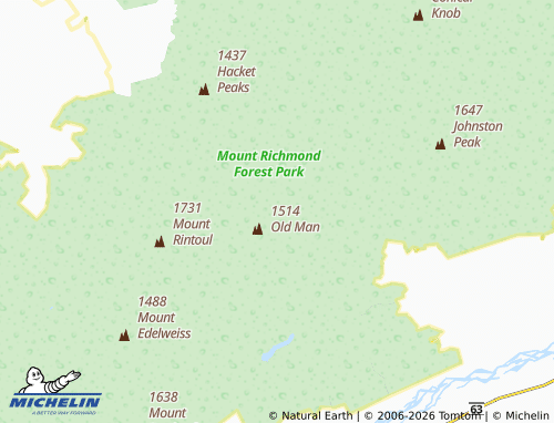 Mapa MICHELIN Mount Richmond Forest Park - ViaMichelin