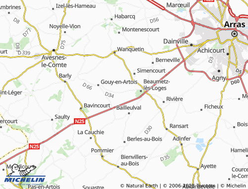 Kaart MICHELIN Monchiet - ViaMichelin