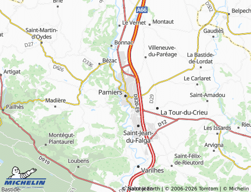 MICHELIN Pamiers map - ViaMichelin