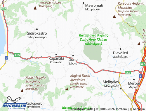 MICHELIN Dorio map - ViaMichelin
