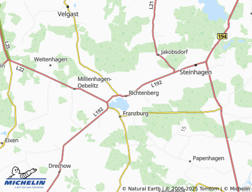 Mapa MICHELIN Richtenberg - ViaMichelin