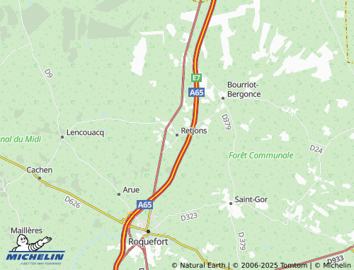 MICHELIN Retjons map - ViaMichelin