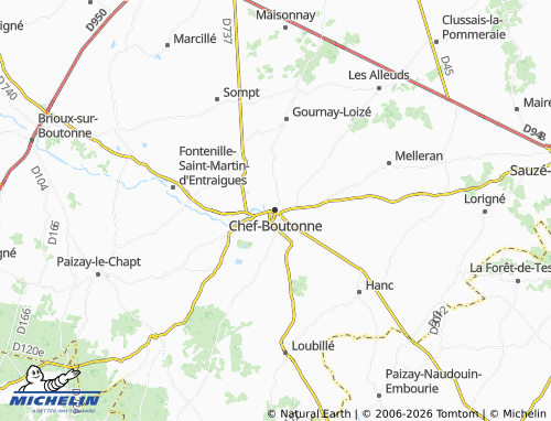 Mapa MICHELIN Chef-Boutonne - ViaMichelin