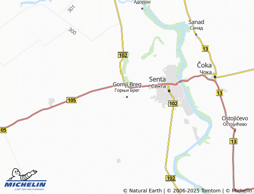 MICHELIN Gornji Breg map - ViaMichelin