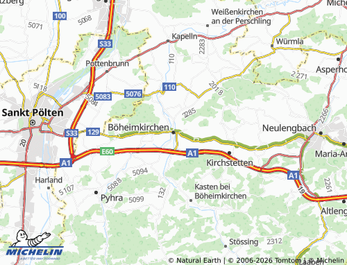 MICHELIN Böheimkirchen map - ViaMichelin