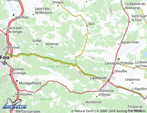 MICHELIN Carla-de-Roquefort map - ViaMichelin
