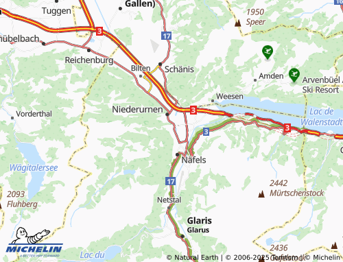 MICHELIN Oberurnen map - ViaMichelin