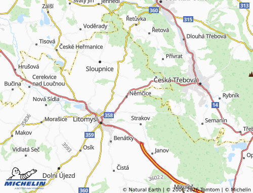 Mapa MICHELIN Němčice - ViaMichelin