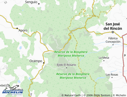 Mapa MICHELIN Angangueo Centro - ViaMichelin