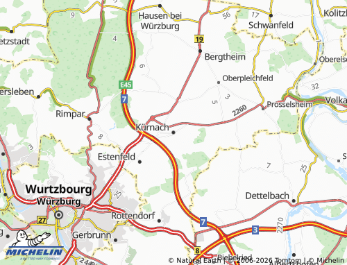 Mapa MICHELIN Kürnach - ViaMichelin