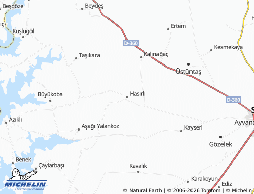 MICHELIN Hasırlı map - ViaMichelin
