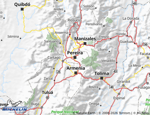 Carte MICHELIN Risaralda - ViaMichelin