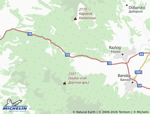 MICHELIN-Landkarte vz Razlog - ViaMichelin