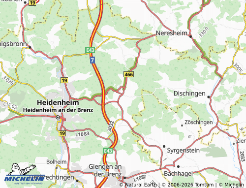 MICHELIN-Landkarte Nattheim - ViaMichelin