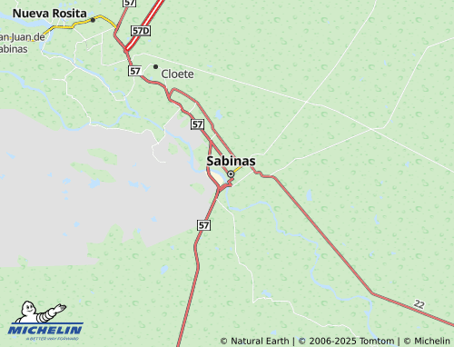 MICHELIN-Landkarte Sabinas Zona Centro - ViaMichelin